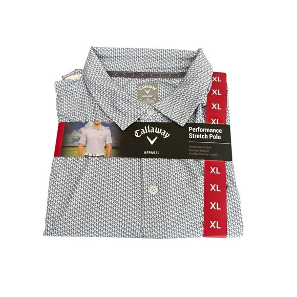 Callaway Golf Men's XL Opti Dri Performance Streth Polo Gray Blue  NWT 0301 - Picture 1 of 10